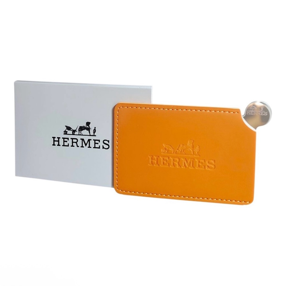 Hermes Vibrant Orange Card Holder and Mirror 🧡 NEW!